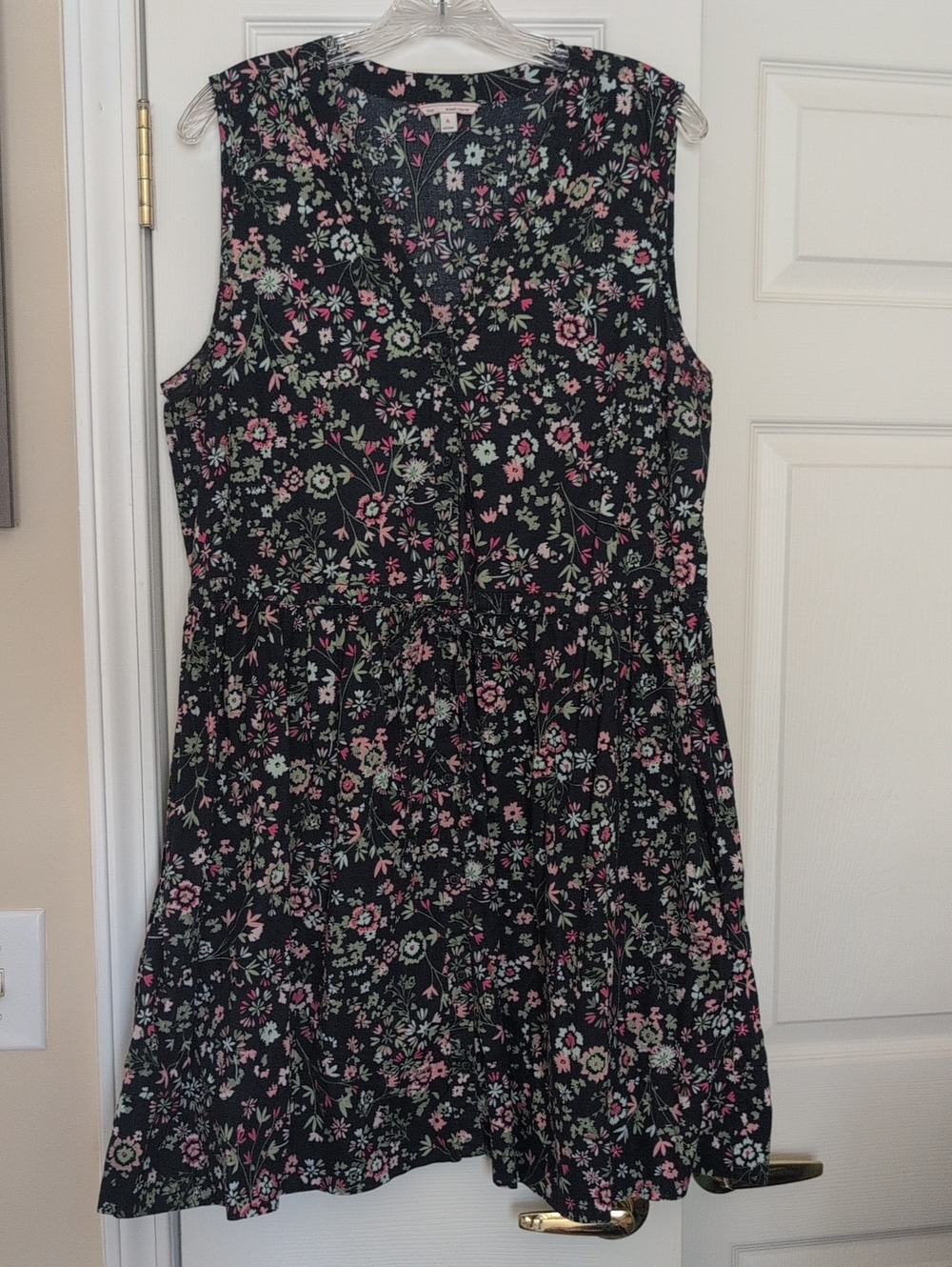 GAP Navy Floral Sleeveless Dress with Pink & Mint Flowers